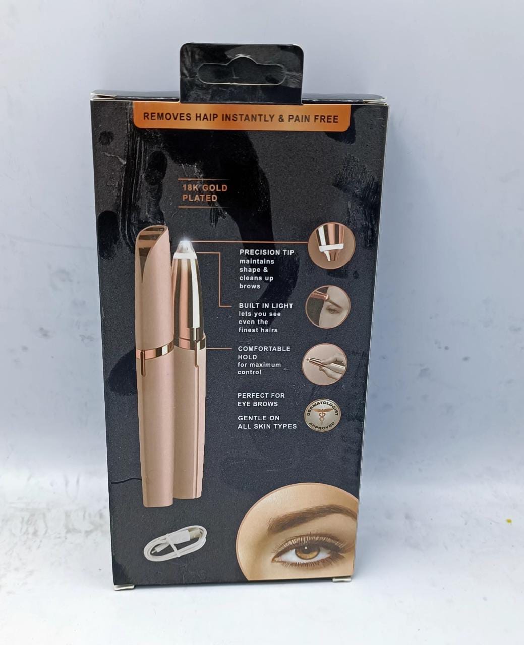 "Finishing Touch Flawless™ Brows Hair Remover - Gold Plated Head, Canadian Edition, Blush"